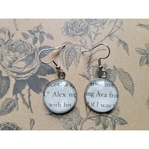 Ava and Alex pendant earrings made with Twisted Love book pages